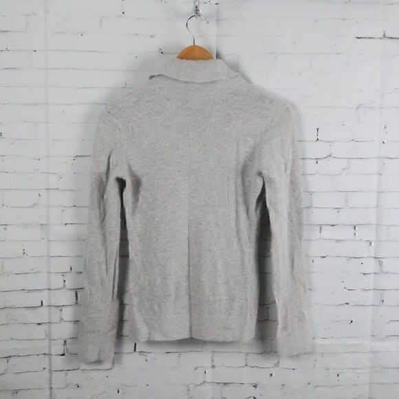 FENN WRIGHT MANSON LIGHT GREY ANGORA LAMBS WOOL BLEND COWL NECK SWEATER SIZE XS - Picture 6 of 6